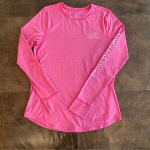 Vineyard Vines Heather Pink Performance Long Sleeve - Women’s Size S
